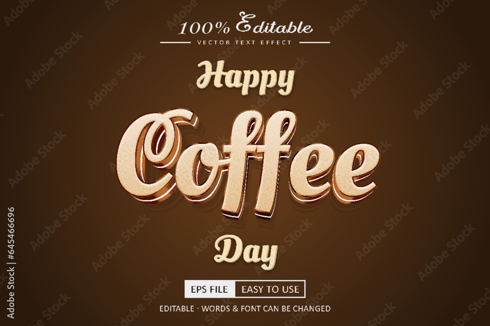 Stand out and shiny Coffee editable text effect Stand out and shiny Coffee editable text effect