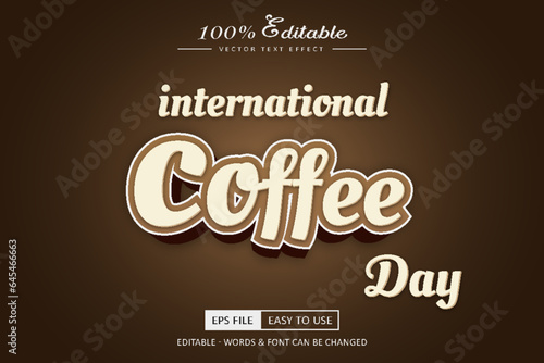 Coffee editable text design  brown coffee text style