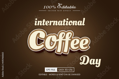 Coffee editable text design, brown coffee text style
