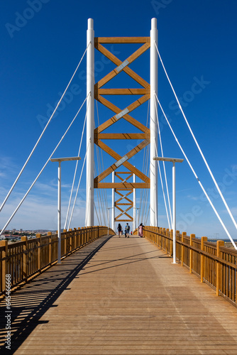 Cycle Pedestrian Bridge over the Trancão River that connects Lisbon to Loures, Portugal