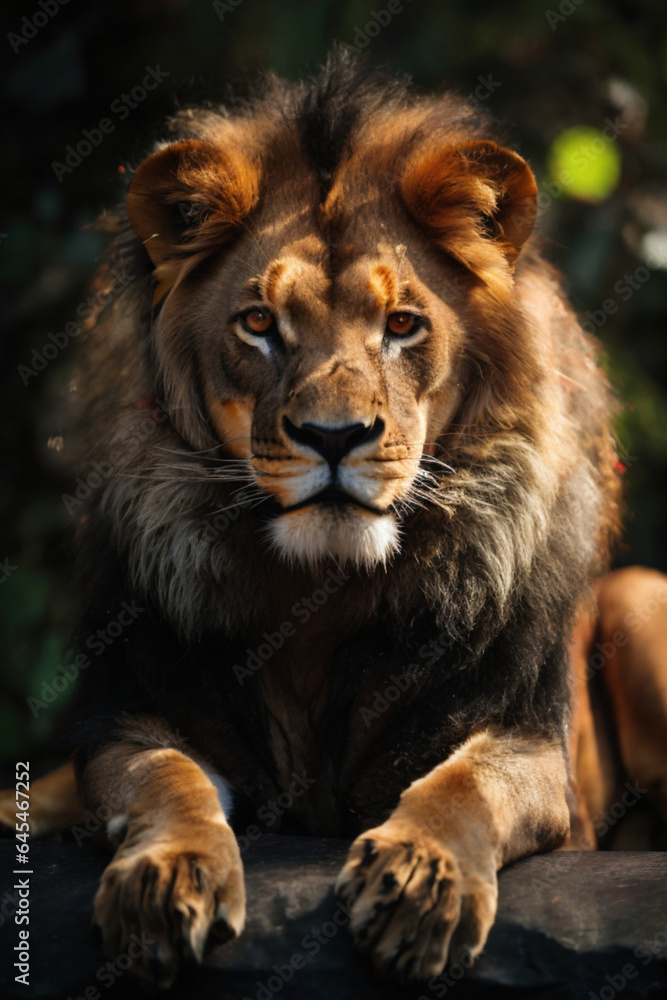 Lion king isolated on black