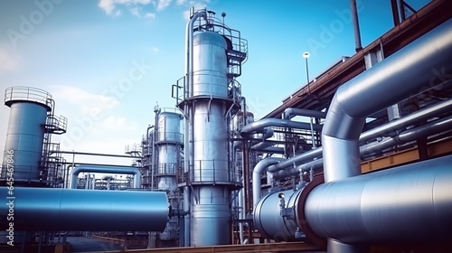 large pipes and tubes in oil industry plants