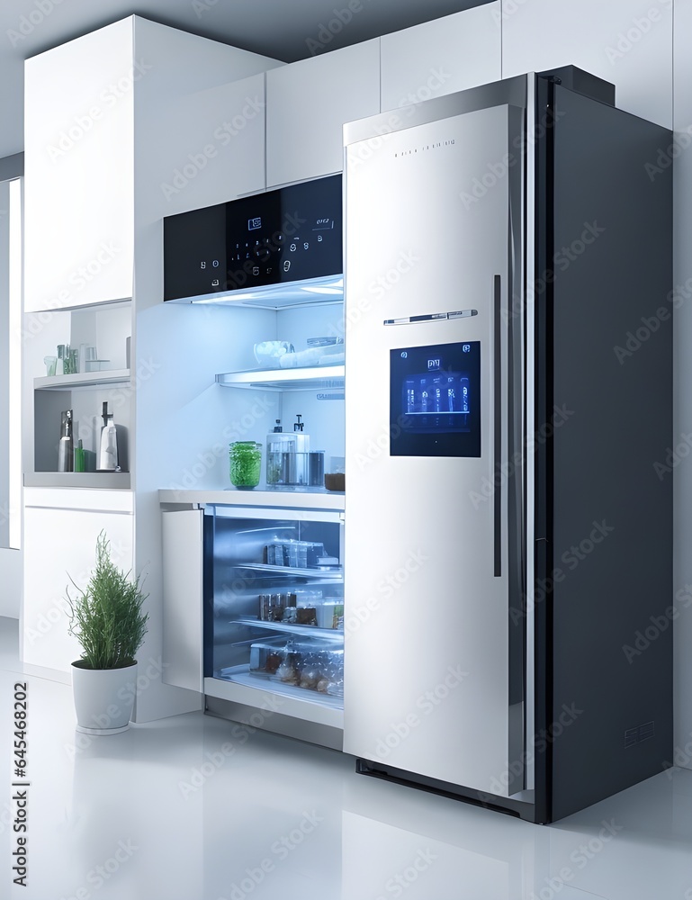 Future refrigerator isolated on white Future refrigerator isolated on white