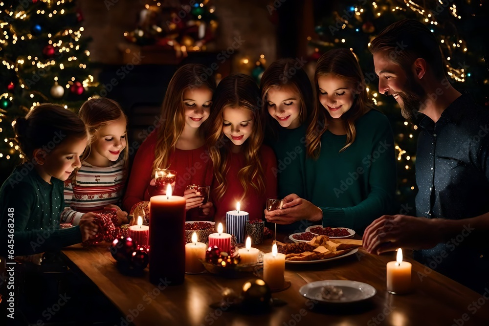 group of people celebrating Christmas Generated Ai