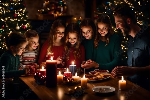 group of people celebrating Christmas Generated Ai