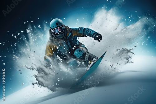 snowboarder jumping on the slope © Rieth