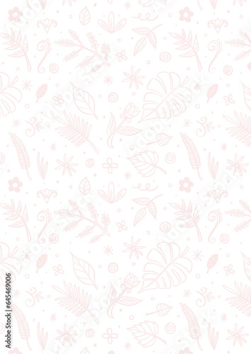 Ilustracion de patrón floral color rosa. Ideal para impresión en tamaño carta (A4)