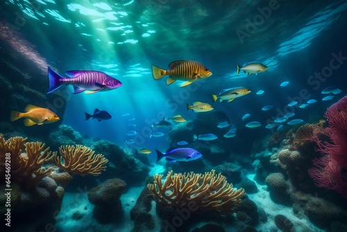 coral reef and fish Generated Ai