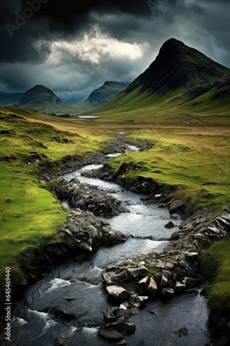 A Scottish highlands scene. 