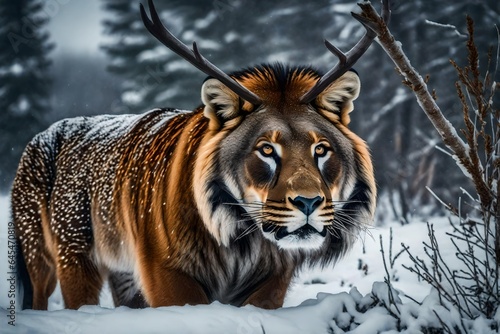 tiger in snow Generated Ai