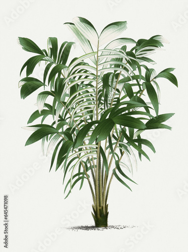 Palm tree illustration. Tropical palm plant