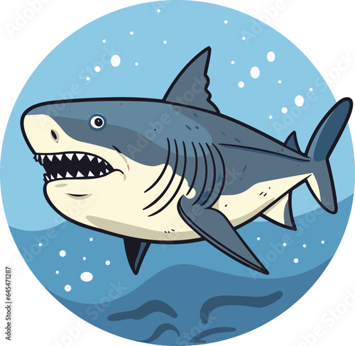 Tiger shark fish underwater vector cartoon