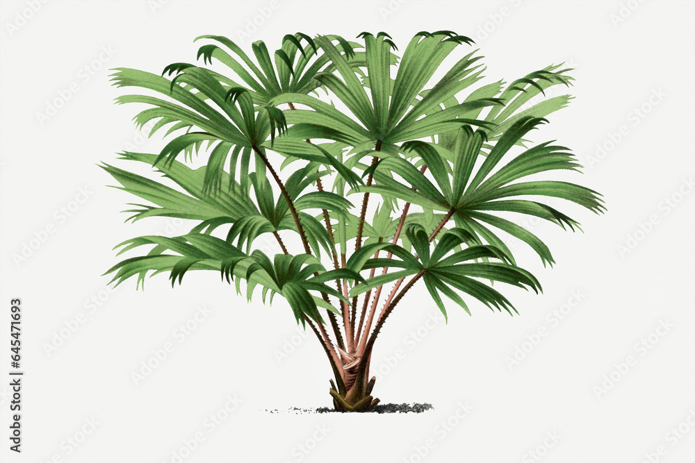 Palm tree illustration. Tropical palm plant Palm tree illustration. Tropical palm plant