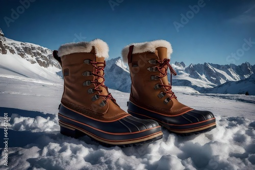 boots on snow Generated Ai