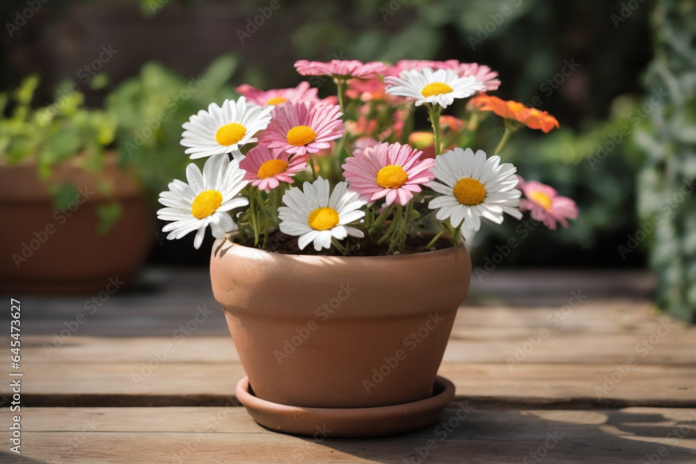 Fototapeta premium flower nature garden botany daisy bloom pot