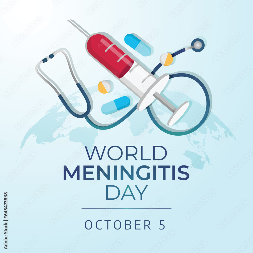 World Meningitis Day design template good for celebration. meningitis ribbon vector illustration. flat ribbon design. flat design. vector eps 10. - obrazy, fototapety, plakaty 