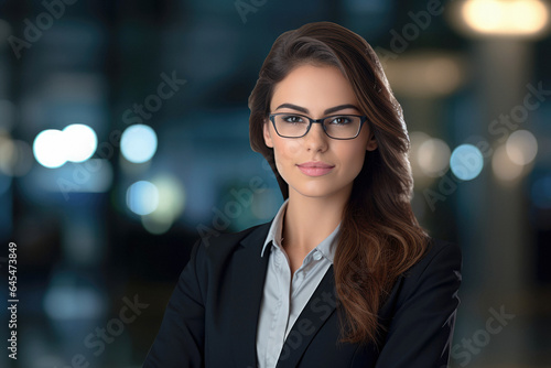 Corporate Leadership in Focus. Executive Confidence: A Close-Up Portrait of a Woman Shaping Success