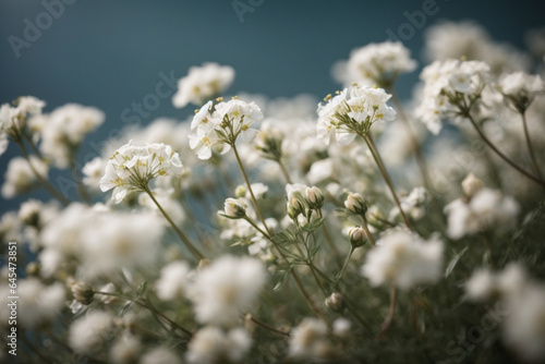 Gypsophila dry little white flowers light macro © @uniturehd