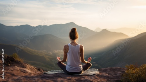 Young woman doing yoga outd...