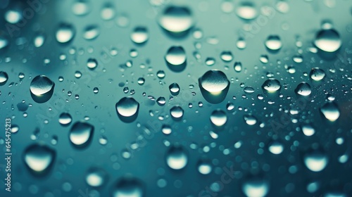 captivating image of rain falling on the surface of a window glass, © pvl0707