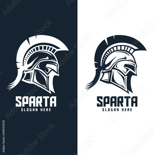 Spartan Warrior Helmet Mascot. Ancient War Cap. Emblematic Design Element for Logo, Tag, Insignia, Sign, Brand Logo, Poster, T-Shirt Art. Handcrafted Vector Illustration