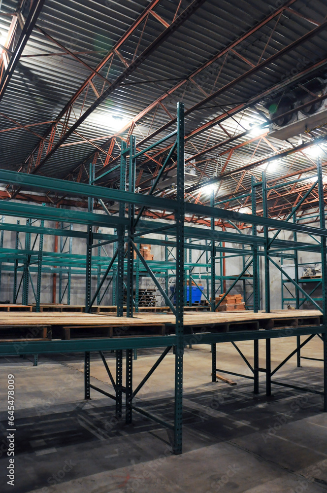 Interior of a modern warehouse. Interior of a modern warehouse.