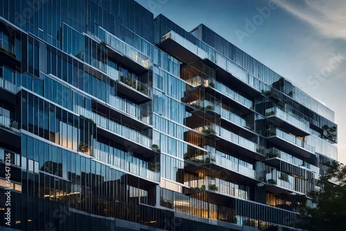 The architectural beauty of a condominium's exterior, with a blend of glass and contemporary aesthetics