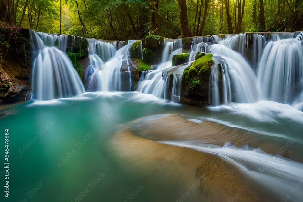 waterfall in the forest waterfall in the forest