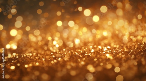 Sparkling gold glitter up close