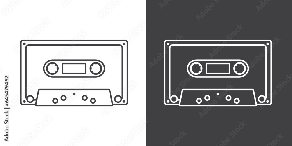 Audio Cassette icon line. Retro music audio cassette, Cassette tape in outline style, Audio Cassette icon. Retro badge. isolated on white background, Old music nostalgia icon, vector illustration. Audio Cassette icon line. Retro music audio cassette, Cassette tape in outline style, Audio Cassette icon. Retro badge. isolated on white background, Old music nostalgia icon, vector illustration.