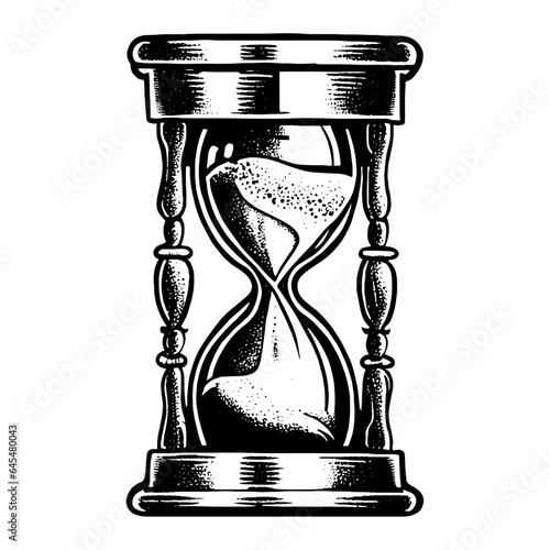 vintage hourglass tattoo sketch