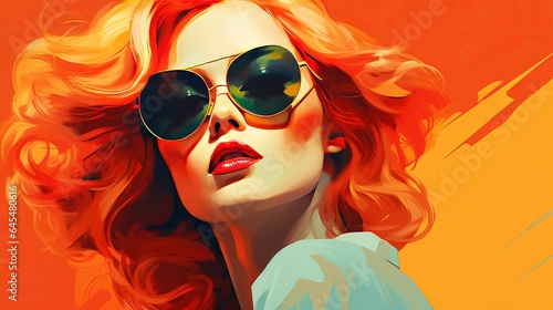 Stylish woman wearing fashionable sunglasses