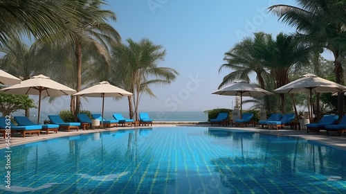 swimming pool with nice view close to the beach