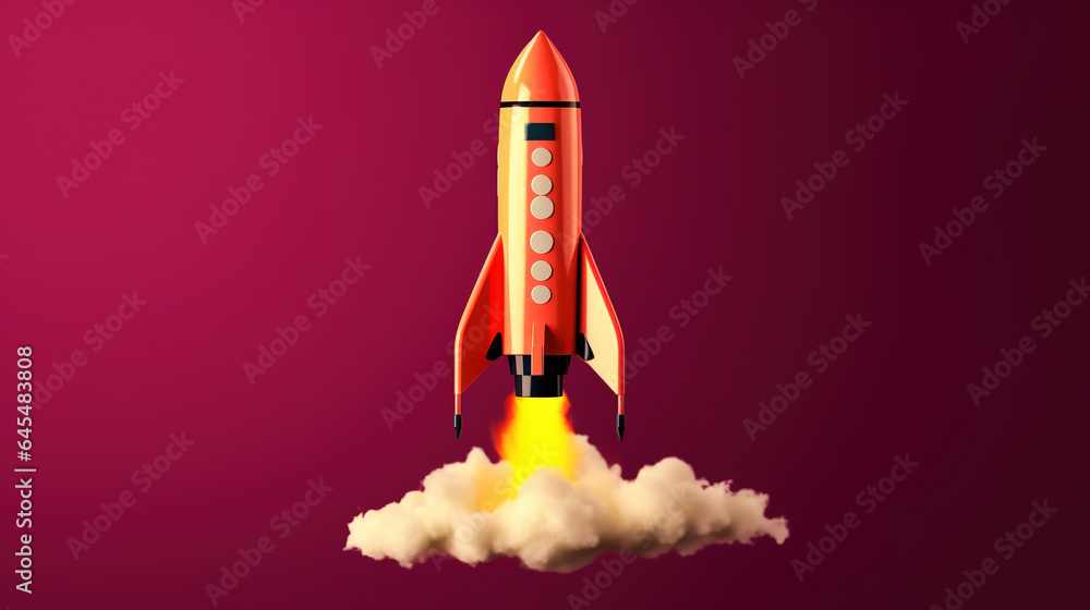 Obraz premium space rocket taking off