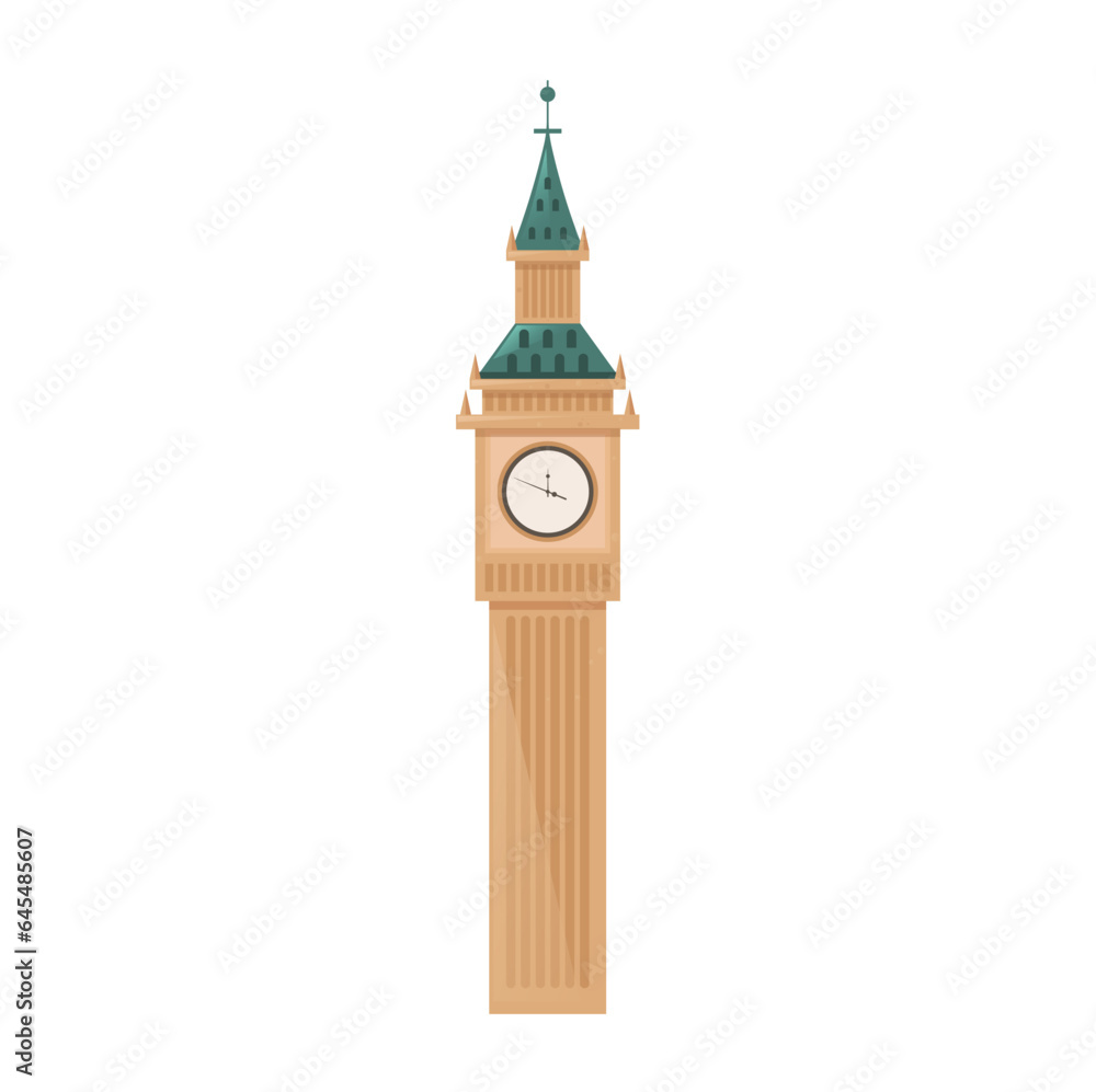 MobileBig ben - watchtower vector illustration, big ben flat icon, UK, London - obrazy, fototapety, plakaty 