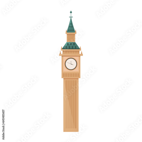 MobileBig ben - watchtower vector illustration, big ben flat icon, UK, London photo