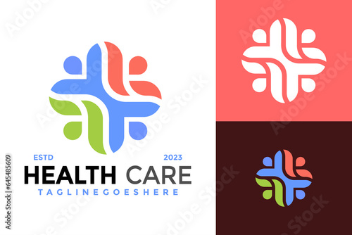 Health care medical grup logo design vector symbol icon illustration