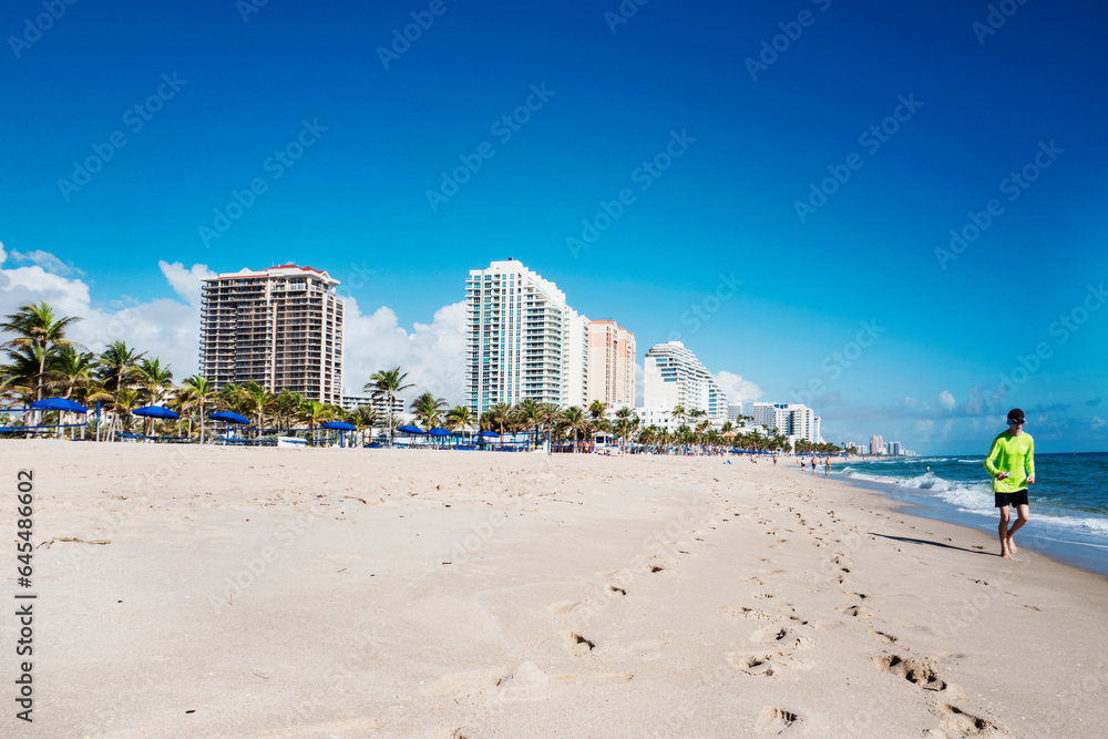 Scenes in a summer day with sunshine at Fort Lauderdale Beach, Florida, USA, Jan 2018.