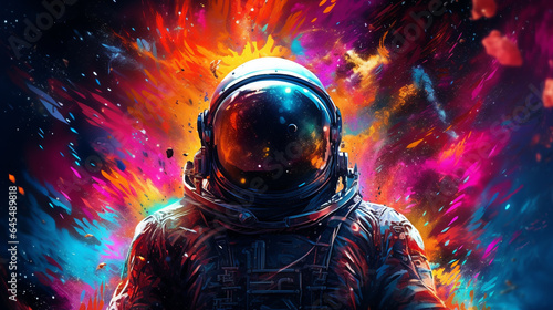 AI-Generated Astronaut Odyssey: A Pop Art Exploration in a Surreal Galaxy