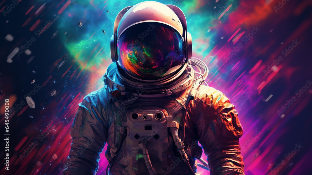 AI-Generated Cosmic Voyage: Pop Art Astronaut Exploring a Surreal, Colorful Galaxy AI-Generated Cosmic Voyage: Pop Art Astronaut Exploring a Surreal, Colorful Galaxy