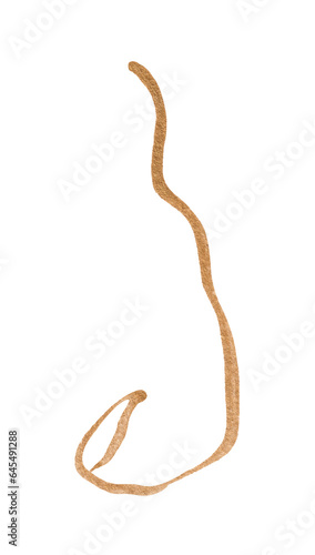 Golden line on a white background
