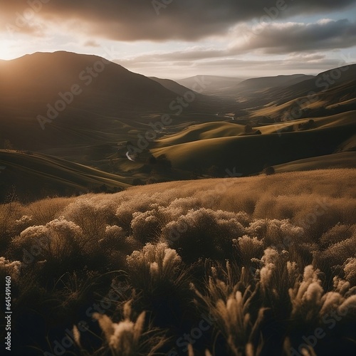 sunset over the mountains