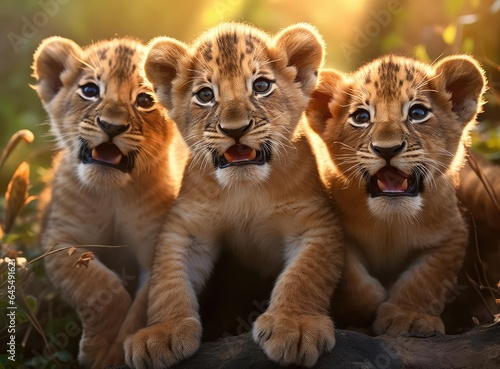 A group of young lions © cherezoff