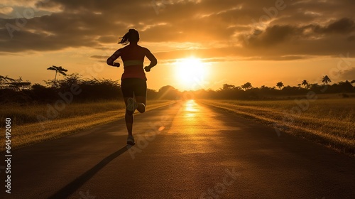 people running jogging at sunrise