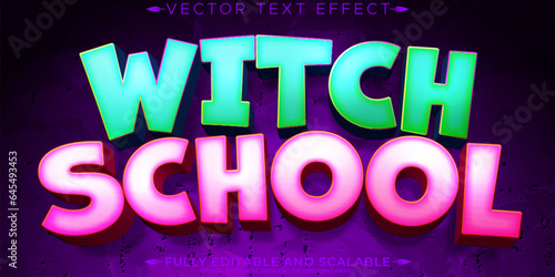 Editable text effect witch, 3d horror and scary font style