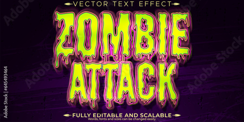 Horror zombie text effect, editable monster and scary text style