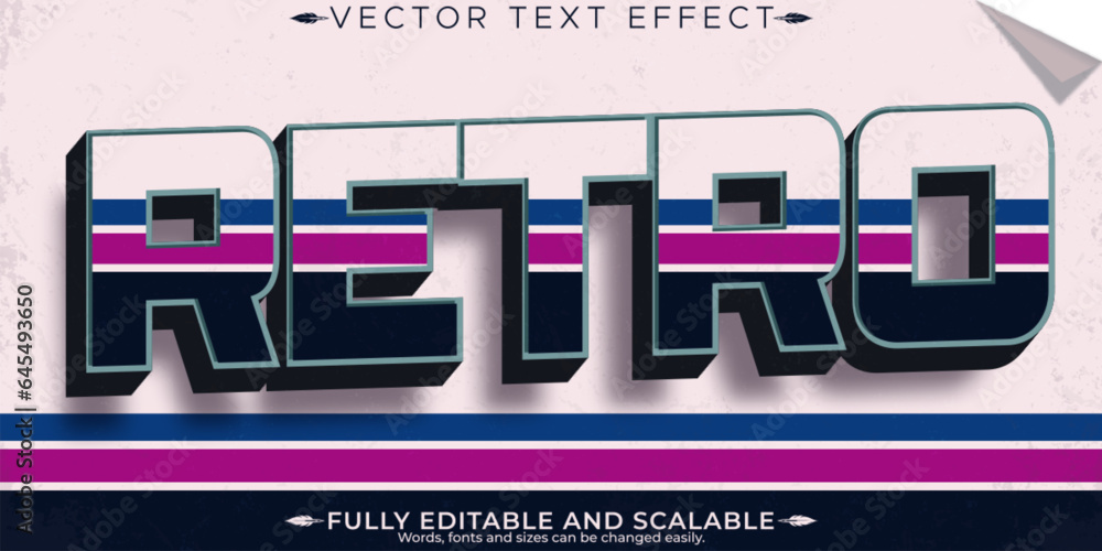 Retro sticker text effect, editable 70s and 80s text style Retro sticker text effect, editable 70s and 80s text style