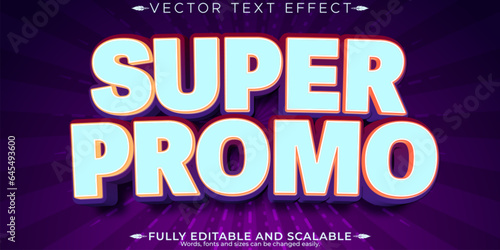 Super promo sale text effect, editable discount and offer text style