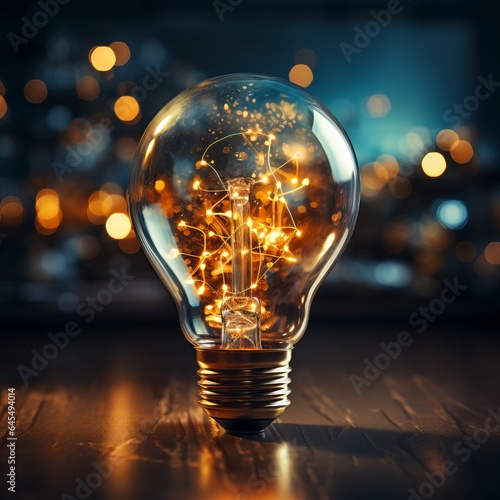 Electric light bulb on a plain background. Concept: symbol of ideas and brainstorming. Solution proposal illustration