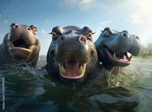 A group of hippos